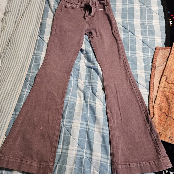 Tin Haul Denim - 26 short Mauve Tin Haul flare pantz